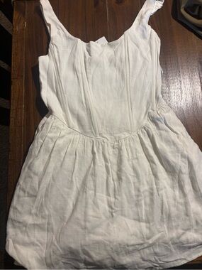 Women's White Mini Romper with Fitted Bodice